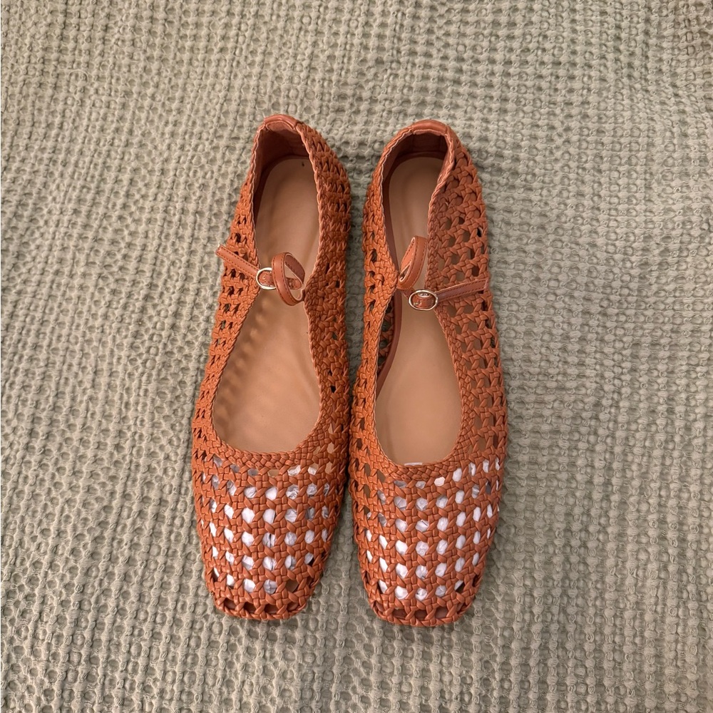 Woven Brown Flats